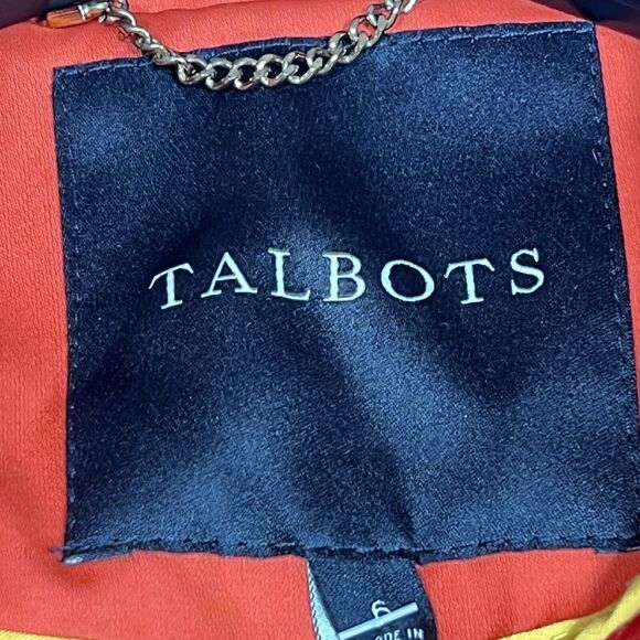 Talbots Jacket Womens Size 6 Orange Trench Coat Lightweight Buttons $189 - Picture 12 of 15